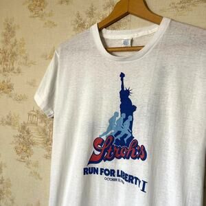 80s Stroh’s Brooks Run For Liberty Running T-Shirt Size L